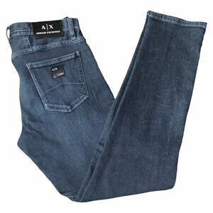 Armani Exchange Men's Regular Denim 5 Pocket Jeans Medium Dark Size 30x29 Preppy